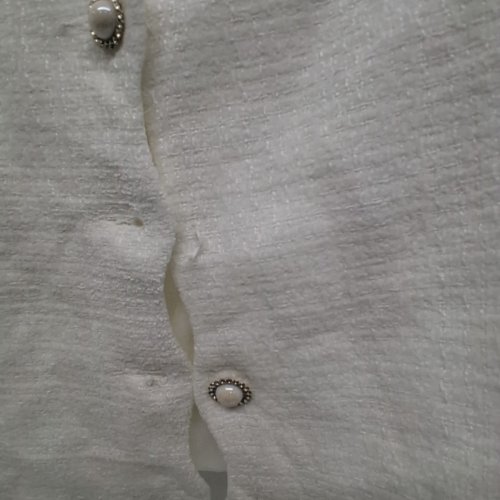 WOMENS SHORT TWEED BLAZER - MEDIUM - WHITE image 3
