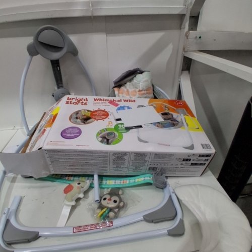 BRIGHT STARTS WHIMSICAL WILD PORTABLE COMPACT AUTOMATIC SWING WITH MELODIES - GREY (MODEL: 11803-MEES) image 5