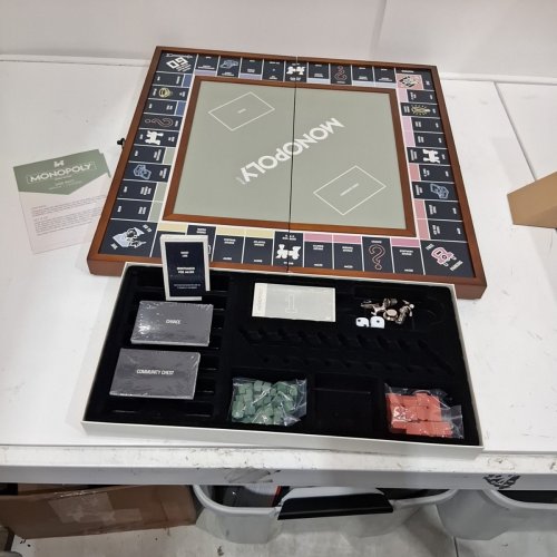 MONOPOLY GRAND FOLDING EDITION WITH WOOD FRAME BOARD AND DIECAST TOKENS - 2-6 PLAYERS - AGES 8+ image 2