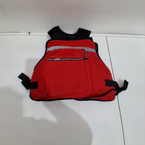 UNISEX ADULT ADJUSTABLE LIFE JACKET VEST WITH POCKETS - OSFM - RED image 3