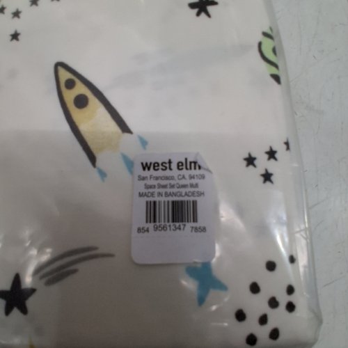 4PC WEST ELM SOLAR SYSTEM ORGANIC COTTON SHEET SET - QUEEN - WHITE image 2
