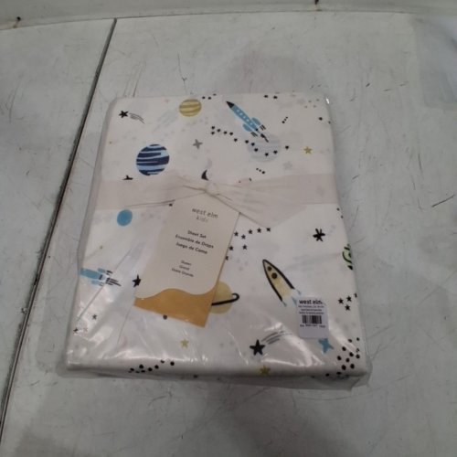 4PC WEST ELM SOLAR SYSTEM ORGANIC COTTON SHEET SET - QUEEN - WHITE image 3