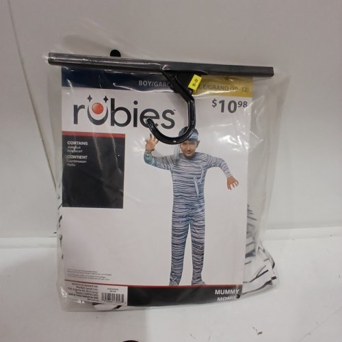 2PC BOYS RUBIES MUMMY COSTUME - LARGE (10/12) - WHITE / BLACK (ITEM: 1001654) image 2