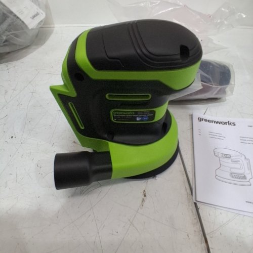 GREENWORKS CORDLESS ORBITAL SANDER WITH VARIOUS SPEEDS *TOOL ONLY* - 24 V - GREEN AND BLACK (MODEL OSF106) image 5
