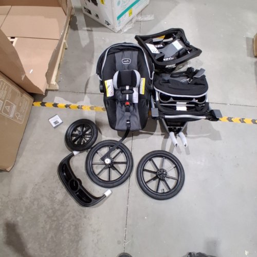 EVENFLO VICTORY PLUS JOGGING STROLLER TRAVEL SYSTEM WITH LITEMAX INFANT CAR SEAT - 50LB MAX - GREY (MODEL: TS800212402C) image 4