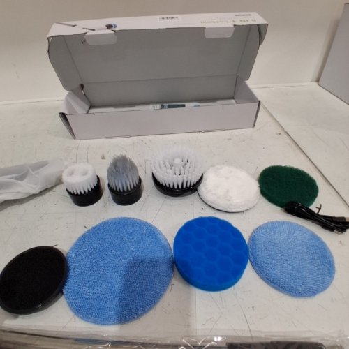 8-IN-1 CORDLESS RECHARGEABLE SPIN BRUSH SCRUBBER KIT - WHITE (MODEL: ANS8050) image 4