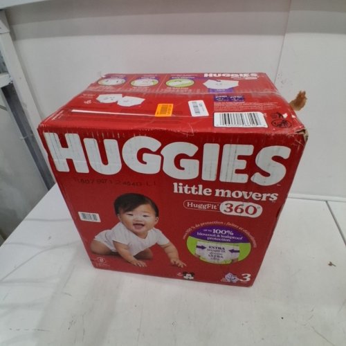 136PK HUGGIES LITTLE MOVERS HUGGFIT 360° BABY DIAPERS - SIZE 3 image 3