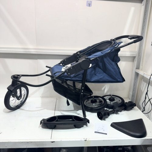 LPOTIUS FOLDING PET STROLLER FOR MEDIUM SMALL DOGS AND CATS WITH STORAGE BASKET - 39FT' X 31.5FT' - 33 LBS CAP - BLUE (MODEL: SP03P) image 2
