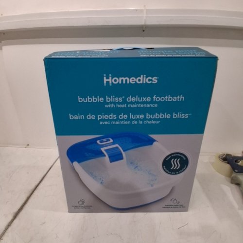 HOMEDICS BUBBLE BLISS DELUXE FOOT SPA BATH MASSAGER - BLUE/WHITE image 4