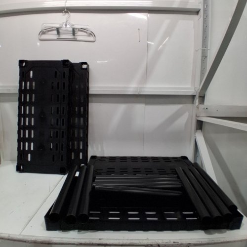 HYPER TOUGH HEAVY DUTY 4-TIER INTERLOCKING PLASTIC STORAGE SHELF - BLACK image 2