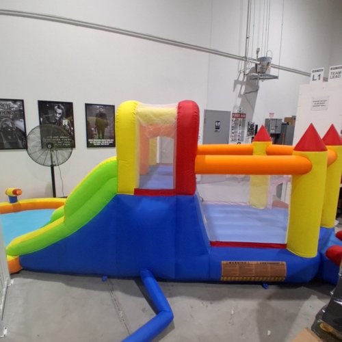 UMBALIR INFLATABLE BOUNCE HOUSE WITH 4 SLIDES & LARGE SPLASH POOL, BLOWER INCLUDED - 20.5FT X 6.5FT - MULTICOLOR (MODEL:KT-SMCB-FJ) image 12