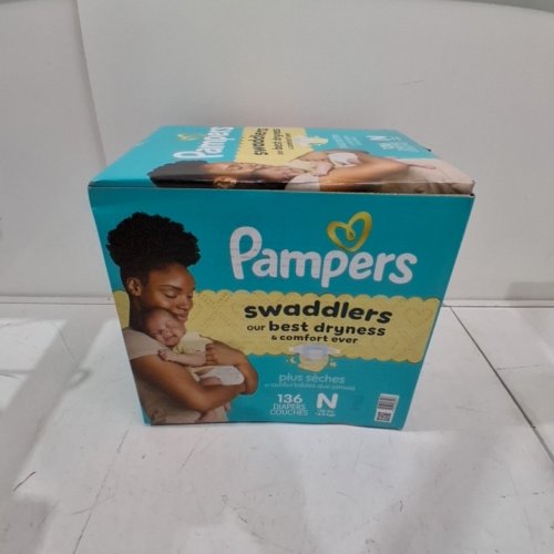 136PK PAMPERS SWADDLERS SKIN SAFE DISPOSABLE DIAPERS - NEWBORN image 2