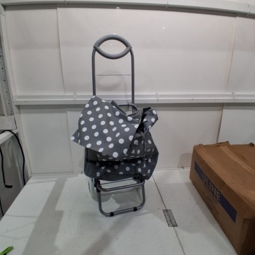 FOLDING UTILITY SHOPPING CART WITH BAG - 11" X 11" X 37" - GREY image 2