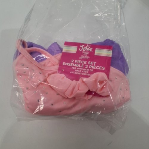 2PC GIRL'S JUSTICE DANCE LEOTARD SET - LARGE (12/14) - PINK/PURPLE image 4