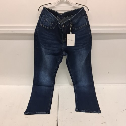 WOMEN'S HOTMVP PLUS SIZE DENIM JEANS - 2XL - DARK BLUE image 3