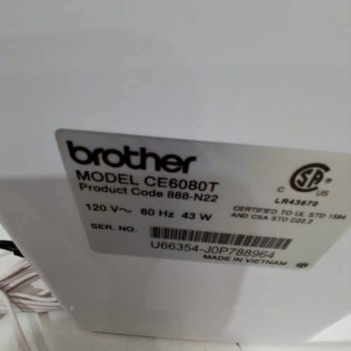 BROTHER COMPUTERIZED SEWING MACHINE, 87 STITCH FUNCTIONS, 60 BUILT-IN STITCHES, LCD DISPLAY, 7 INCLUDED SEWING FEET - WHITE/BLUE (MODEL: CE6080T) image 2