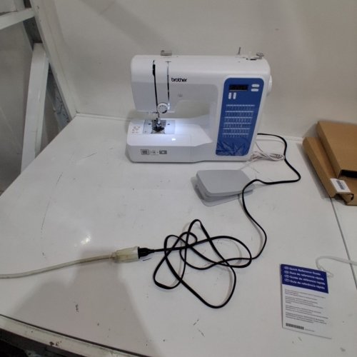BROTHER COMPUTERIZED SEWING MACHINE, 87 STITCH FUNCTIONS, 60 BUILT-IN STITCHES, LCD DISPLAY, 7 INCLUDED SEWING FEET - WHITE/BLUE (MODEL: CE6080T) image 3