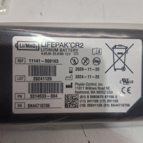 PHYSIO-CONTROL LIFEPAK CR2 REPLACEMENT BATTERY - FOR LIFEPAK CR2 DIFIBULATOR - BLACK image 2