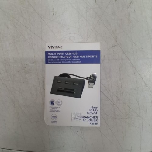 VIVITAR MULTI-PORT USB HUB WITH SD, MICROSD AND COMPACTFLASH CARD READER - BLACK (MODEL: VIVRW7200-8LK-FR) image 2