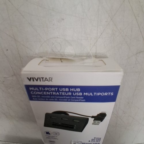 VIVITAR MULTI-PORT USB HUB WITH SD, MICROSD AND COMPACTFLASH CARD READER - BLACK (MODEL: VIVRW7200-8LK-FR) image 3