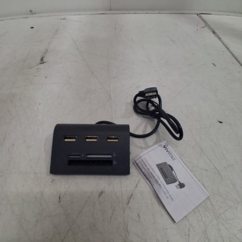 VIVITAR MULTI-PORT USB HUB WITH SD, MICROSD AND COMPACTFLASH CARD READER - BLACK (MODEL: VIVRW7200-8LK-FR) image 4