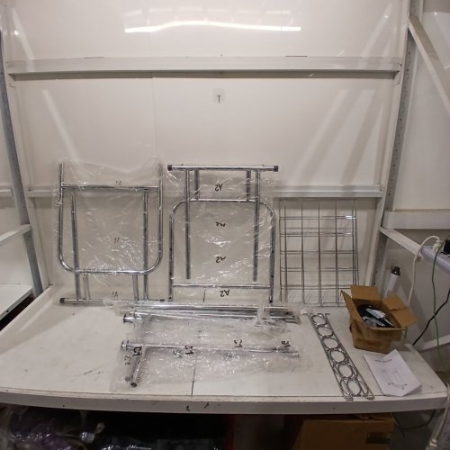 FYZEG DOUBLE CLOTHING ADJUSTABLE LENGTH AND HEIGHT GARMENT RACK WITH WHEELS - 51" TO 74" LENGTH X 21.6" WIDTH X 57" TO 67" HEIGHT - SILVER image 2