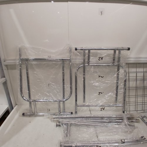 FYZEG DOUBLE CLOTHING ADJUSTABLE LENGTH AND HEIGHT GARMENT RACK WITH WHEELS - 51" TO 74" LENGTH X 21.6" WIDTH X 57" TO 67" HEIGHT - SILVER image 6