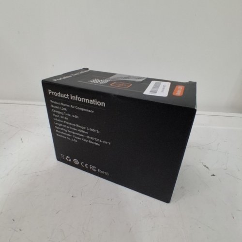 QKMPOM TIRE INFLATOR PORTABLE AIR COMPRESSOR - 180PSI -12V - BLACK/ORANGE (MODEL: L206) image 5