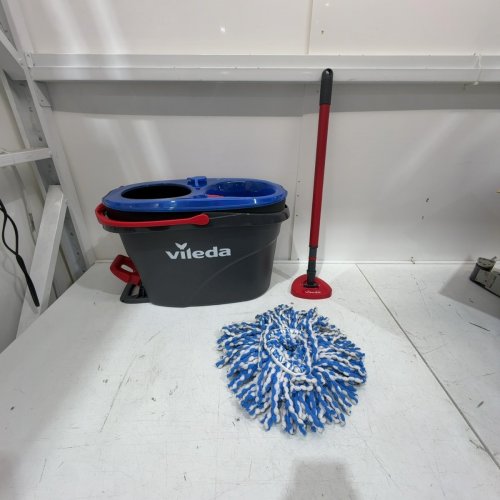 VILEDA EASYWRING RINSECLEAN SPIN MOP & BUCKET SYSTEM - GREY/BLUE image 2