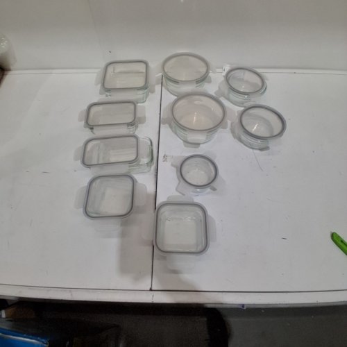 20PC GLASS MEAL PREP FOOD STORAGE SET WITH CLEAR LIDS - ASSORTED SIZES image 2