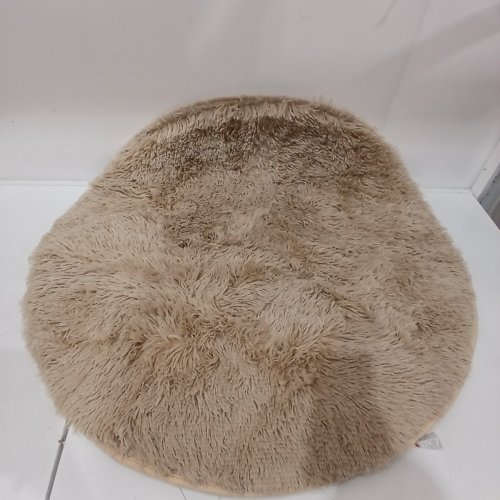 FLUFFY FAUX FUR ROUND RUG - 36" - BEIGE image 2