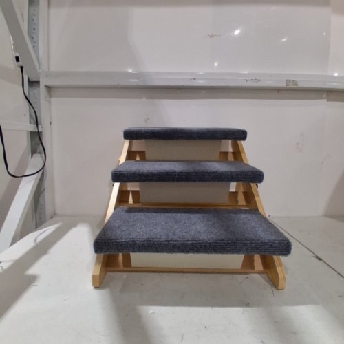VEVOR 2-IN-1 WOOD PET STAIRS/PET STEPS - 150LB MAX - GREY - (MODEL: ZD-19-03) image 2
