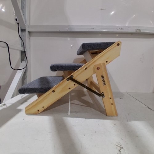 VEVOR 2-IN-1 WOOD PET STAIRS/PET STEPS - 150LB MAX - GREY - (MODEL: ZD-19-03) image 3