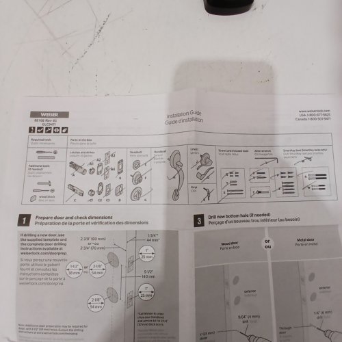 4PC WEISER HENLEY SINGLE CYLINDER DOOR HANDLESET - BLACK (MODEL: GLC9471) image 4