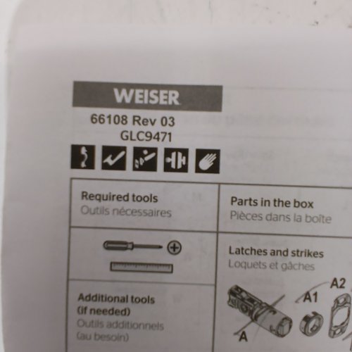 4PC WEISER HENLEY SINGLE CYLINDER DOOR HANDLESET - BLACK (MODEL: GLC9471) image 5