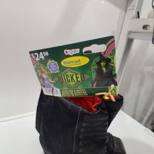 GIRL'S DISGUISE WICKED COSTUME ELPHABA'S BOOTS - OSFM - BLACK image 3