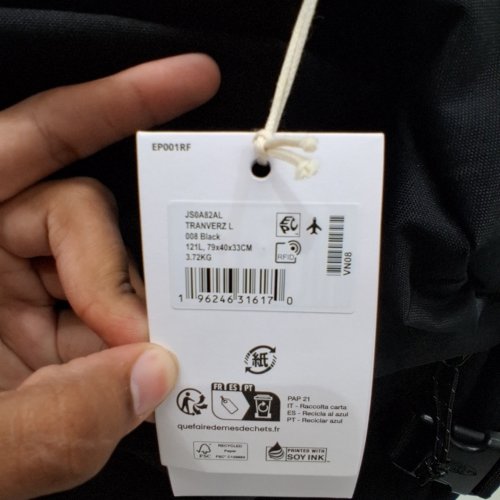 EASTPAK TRANVERZ WHEELED LUGGAGE WITH DUAL COMPARTMENTS - 121 L - BLACK (MODEL: JS0A82AL) image 2