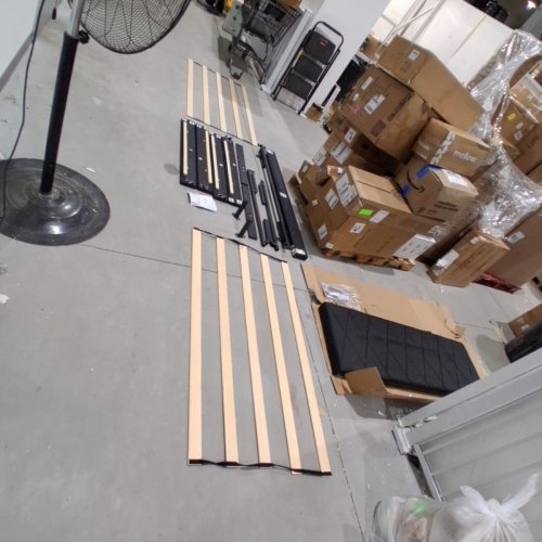 UPHOLSTERED PLATFORM BED FRAME - QUEEN - BLACK (MODEL: 6915) image 2