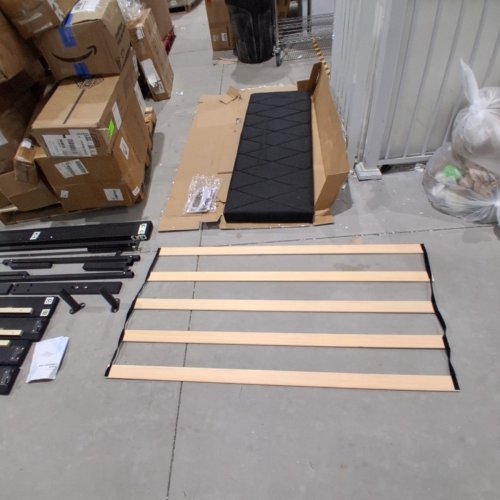 UPHOLSTERED PLATFORM BED FRAME - QUEEN - BLACK (MODEL: 6915) image 3