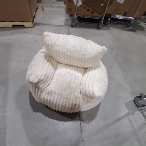 SOFT BEANBAG CHAIR WITH MEMORY FOAM FILLING- WHITE image 2