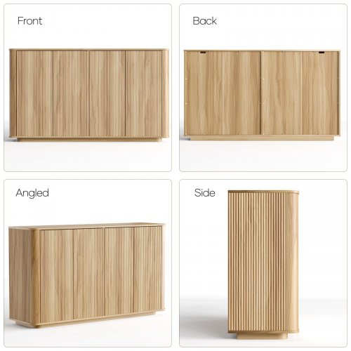 MARNUR FLUTED SIDEBOARD BUFFET CABINET - 32.7" X 55" X 15.4" - OAK (MODEL: SBC-FC03) image 3