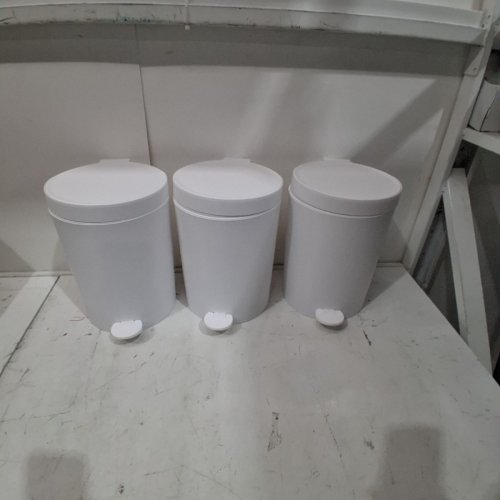 3PK ROOM ESSENTIALS STEP WASTE BASKET - 11.7" X 8.39" - WHITE image 2