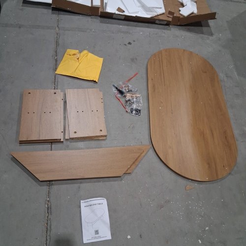 YOUDENOVA COFFEE TABLE OVAL SIDE TABLE - 47" X 23.6" X 15.7" - NATURAL OAK - (MODEL: NBCT015BROOS) image 3