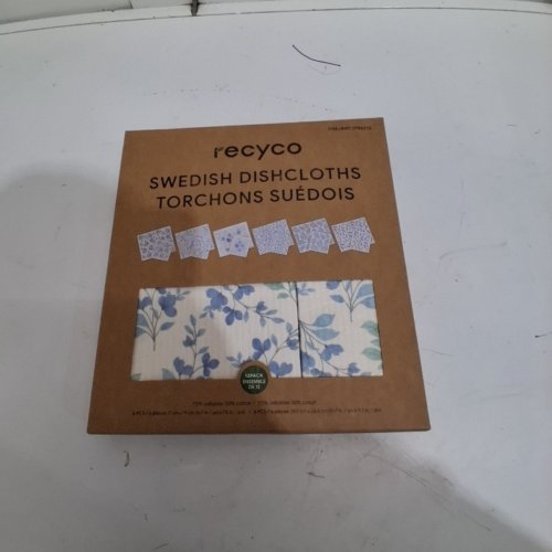 12PK RECYCO PLANT BASED SWEDISH DISHCLOTHS - BLUE/WHITE (MODEL: 1796215) image 2