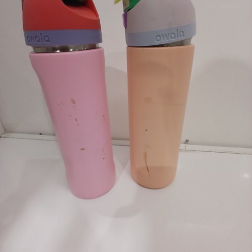2PK OWALA STAINLESS STEEL WATER BOTTLES - 24OZ - PINK/PEACH (MODEL: 1965314) image 3