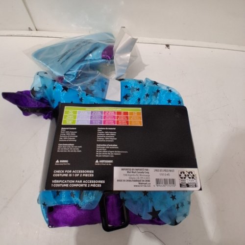 2PC TODDLER MAGICAL WITCH COSTUME DRESS AND HAT - 3-4T - BLUE/PURPLE image 3