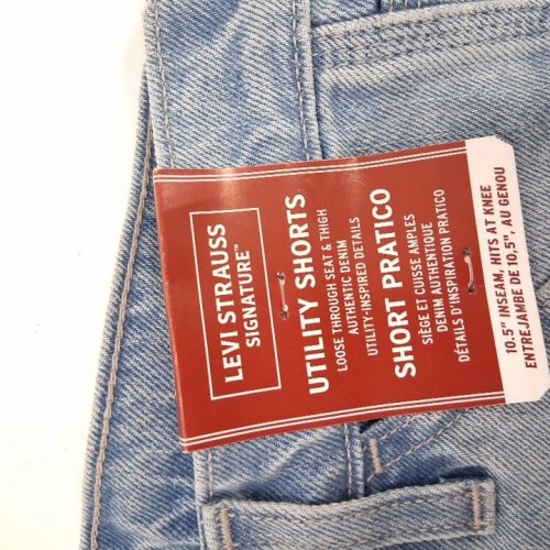 WOMEN'S LEVI STRAUSS SIGNATURE UTILITY DENIM SHORTS - 30 - LIGHT BLUE image 3