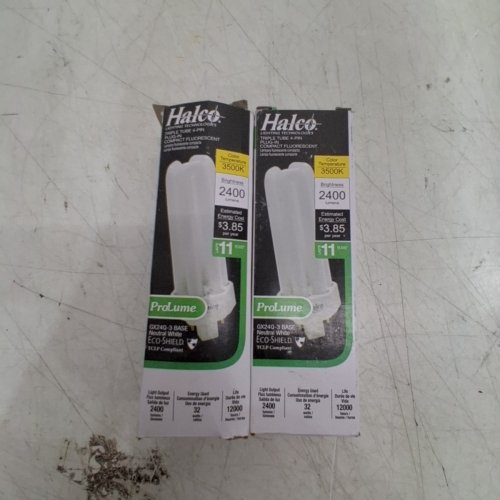 2 HALCO TRIPLE TUBE 4-PIN PLUG-IN COMPACT FLUORESCENT LIGHT BULBS - 32W - 3500K - 2400LM - NEUTRAL WHITE (MODEL: PL32T/E/35/ECO) image 5