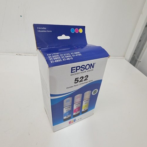 3PC EPSON 522 COMBO PACK INK REFILL BOTTLES FOR SELECT ECOTANK PRINTERS - 65ML EACH - CYAN, MAGENTA, YELLOW (MODEL: T522520-S/CP) image 2
