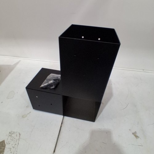 3-WAY SHAPED L ARM PERGOLA BRACKET FOR 4"X4" WOOD POSTS - BLACK (MODEL: VEVIVOOVY453) image 2